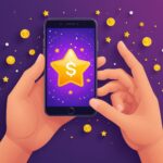 Parrainage cashback : comment optimiser ses primes grâce aux statuts et paliers Illustration d'un smartphone affichant une récompense de parrainage cashback entourée de pièces et d'étoiles