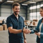 Top 4 des agences d’intérim qui versent la meilleure prime de parrainage Deux intérimaires se serrent la main après un parrainage réussi en agence